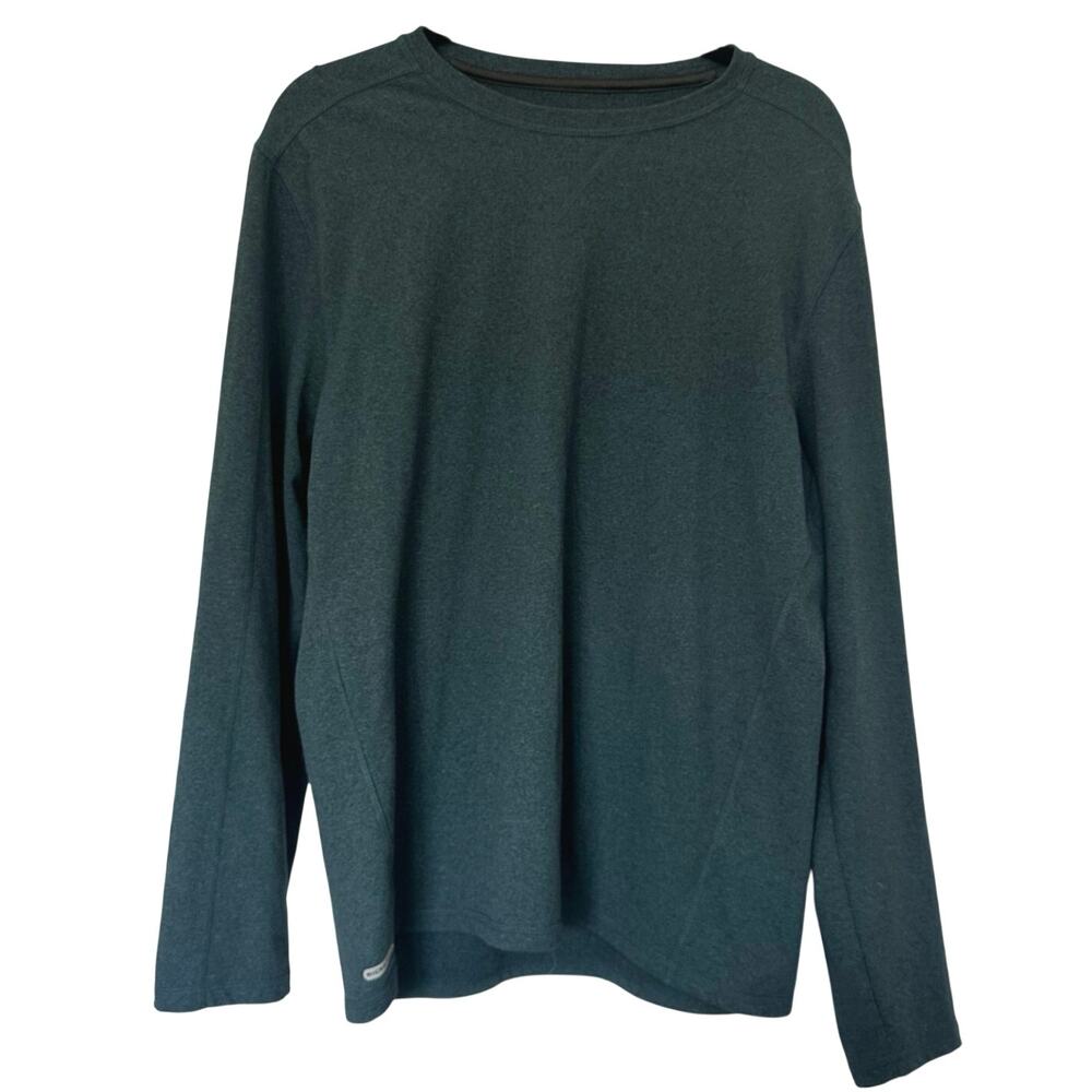 Free Country (M) Men's Long Sleeve Crew Neck Shirt Deep Teal Green Blue Jersey
